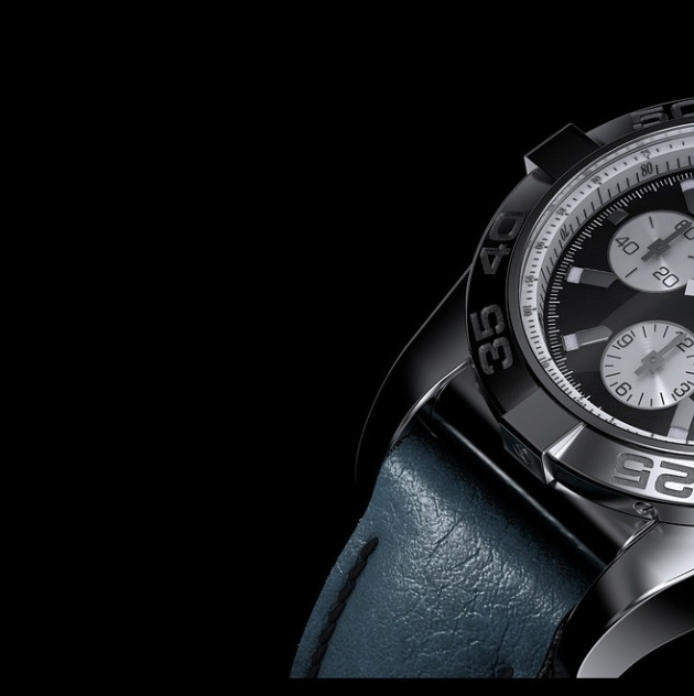 luxury watch macro black